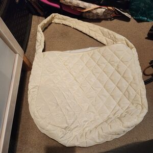 Quilted Cream Shoulder Bag
